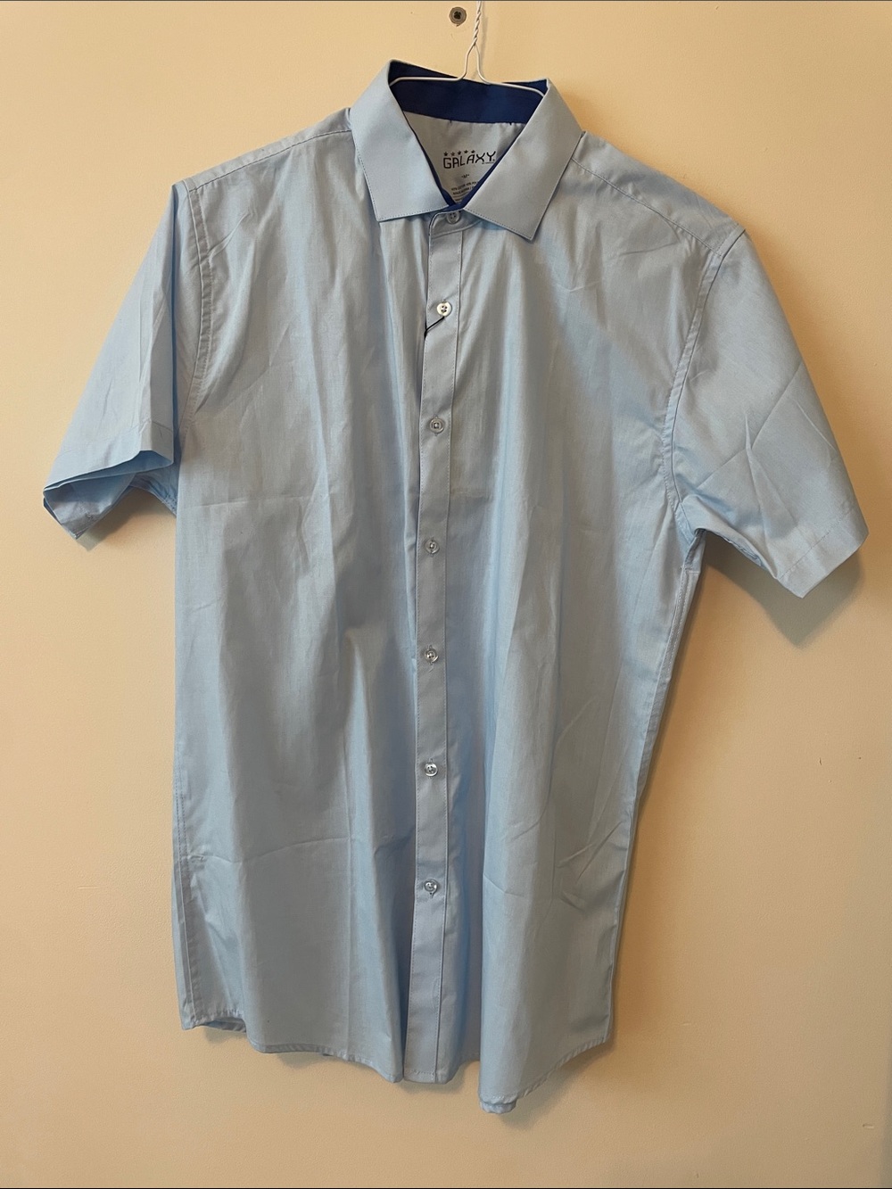 Galaxy By Harvic Light Blue Short-Sleeve Button-Down Shirt by Macys size medium